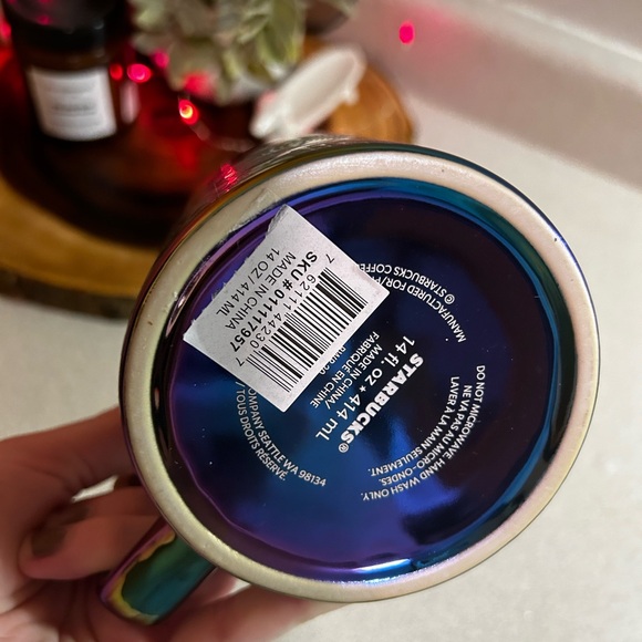 NEW Starbucks Iridescent Oil Slick Black Ceramic Mug - Picture 3 of 3